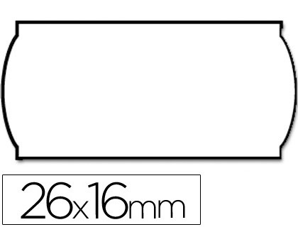 1200 etiquetas Meto removibles papel blanco lisas onduladas 26 x 16 mm. para Toval